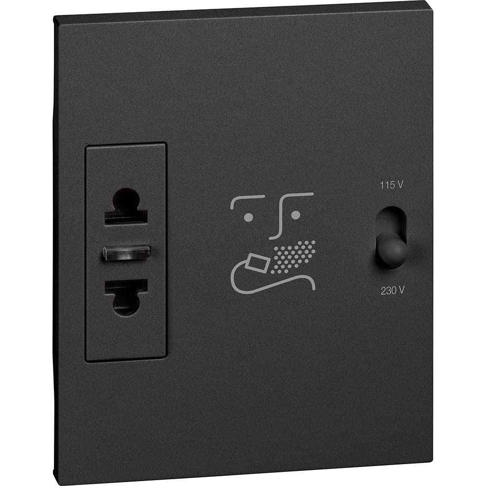 Prise rasoir Living Now 3 modules noir appareillage mural encastrable