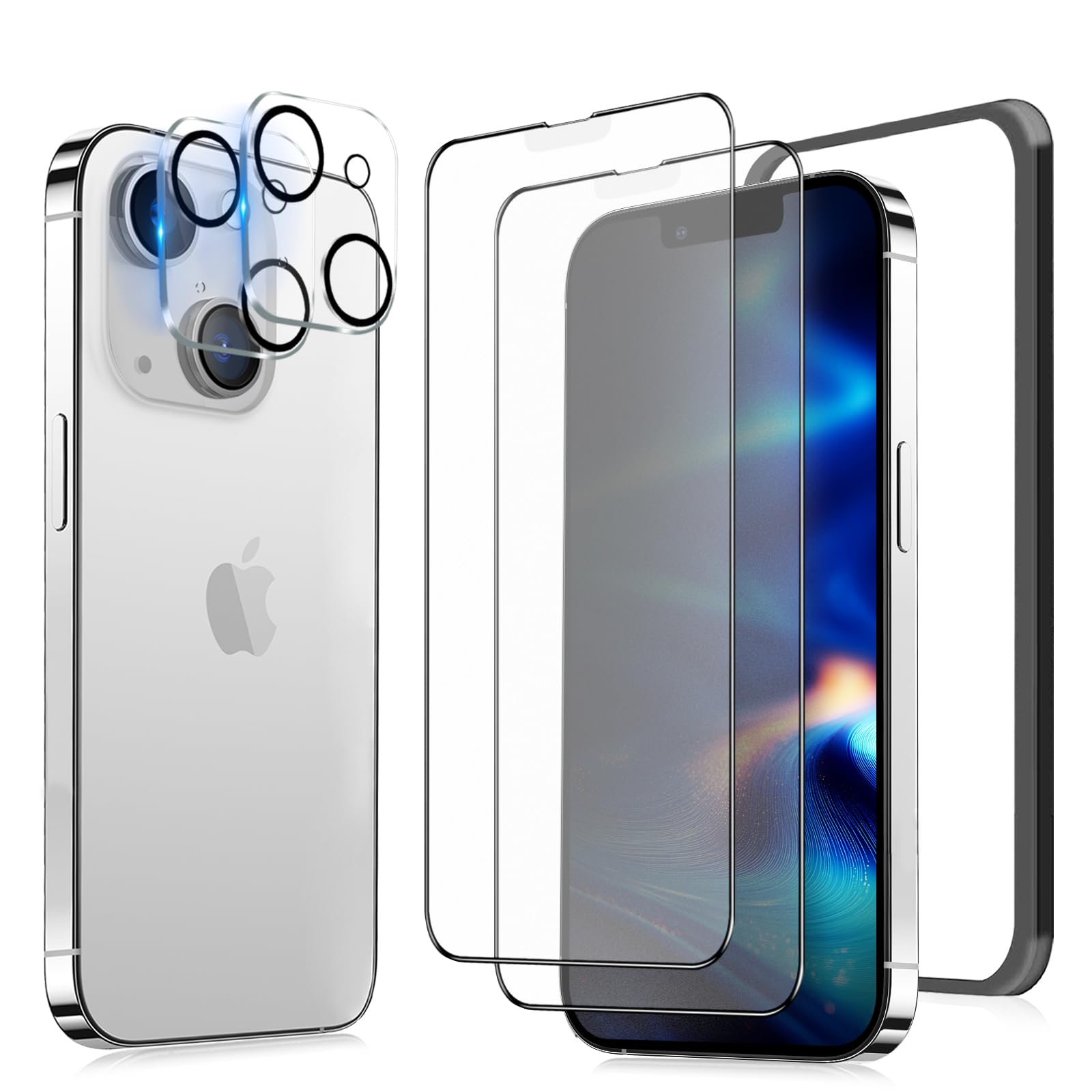 MINIKA 【アンチグレアフィルム】 iPhone 13 Mini 用の 保護フィルム さらさら いPhone 13Mini ガラスフィルム アンチグレア 反射防止 アイフォン 13 ミニ フィルム サラサラ 指紋防止 全面保護 高感度タッチ 【ガイド枠付き/カメラフィルム 付き / 2枚セット】