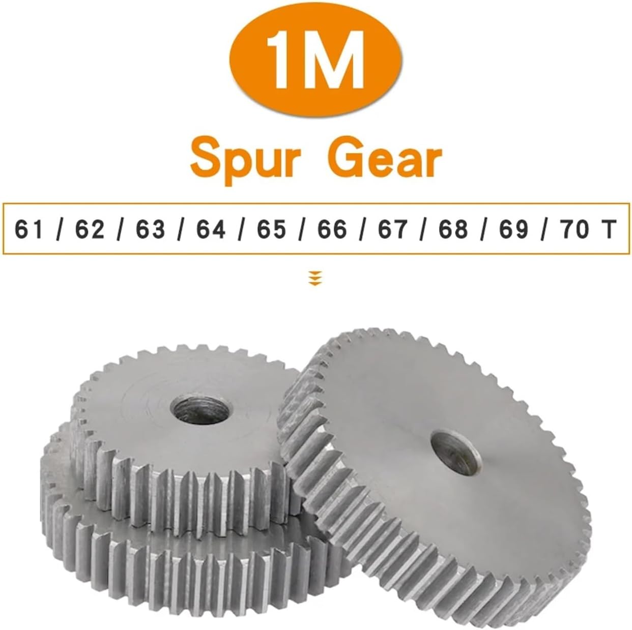 Industrial helical Gear 1pcs Cylindrical Gear 1M-61/62/63/64/65/66/67/68/69/70T Carbon Steel Gear Wheel for Transmission Accessories (Size : 1M70T - Bore 10 mm)