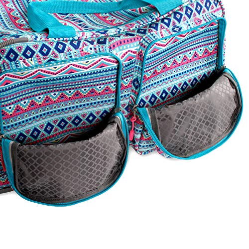 J World New York Duane Wheeled Duffel Bag, Mint Tribal, One Size