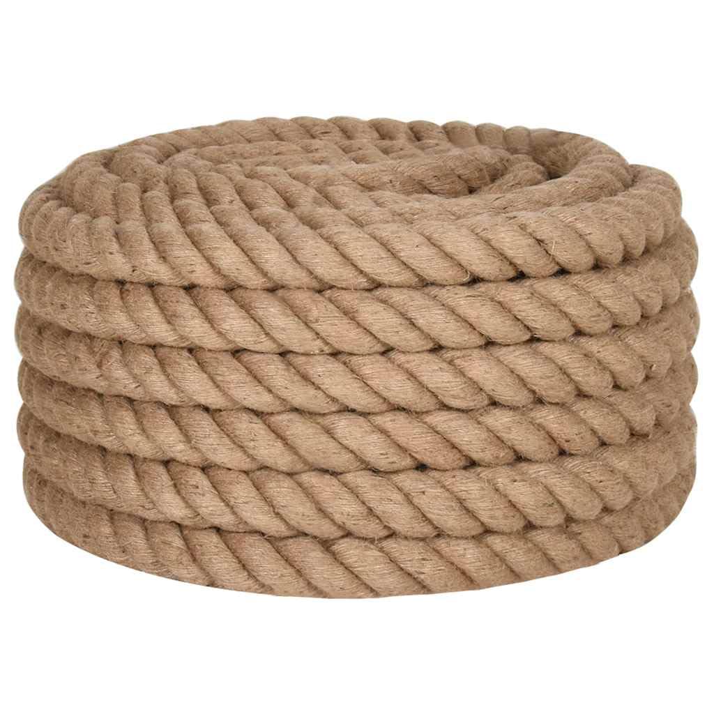 Vidaxl Natural Jute Rope - 10M Long, 40Mm Thick - Ideal For Crafts, Home Decor, Gardening & More - Cut To Desired Length
