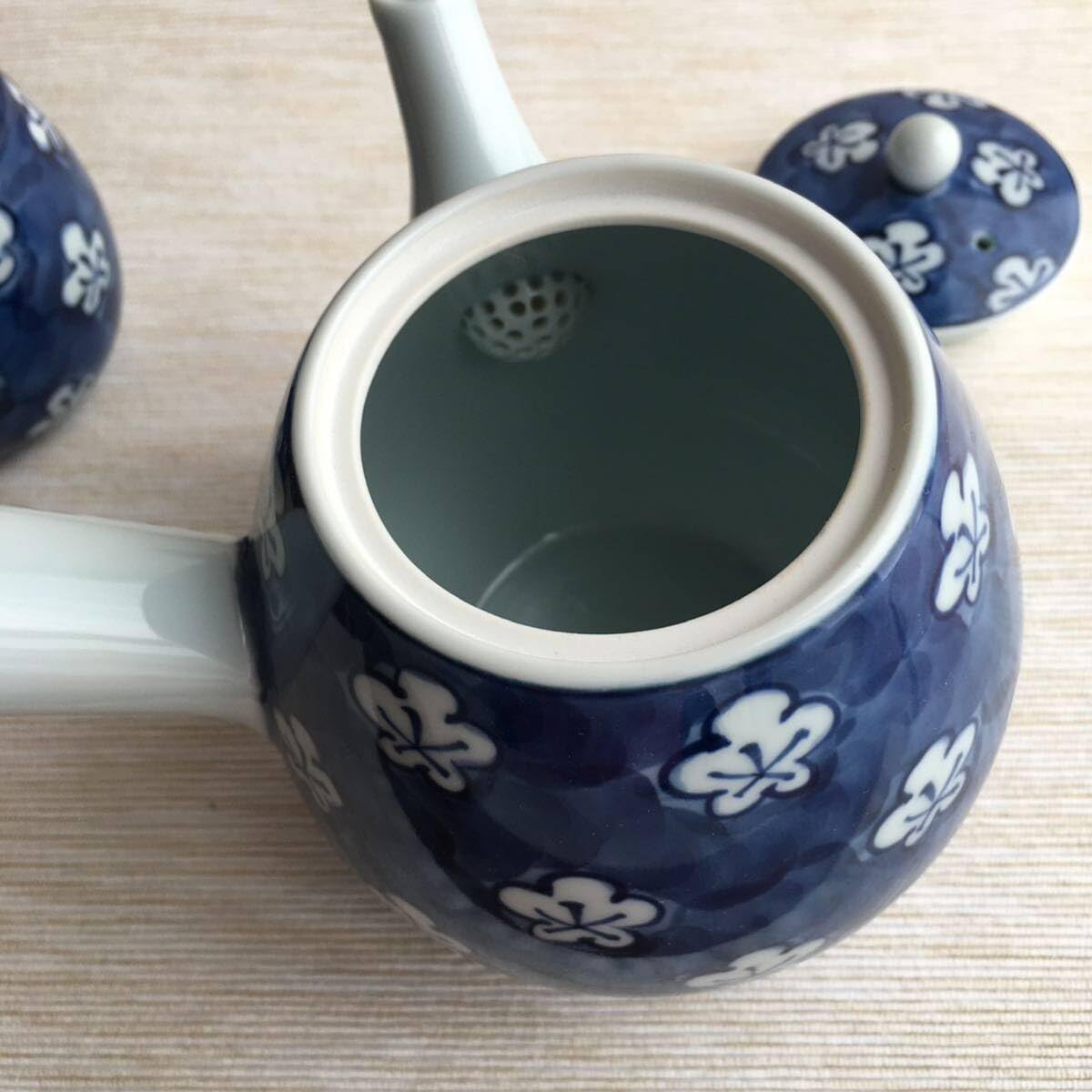 Amazon.co.jp: 有田焼源右衛門窯 古染風梅紋 茶器 急須 お湯呑み 濃だ