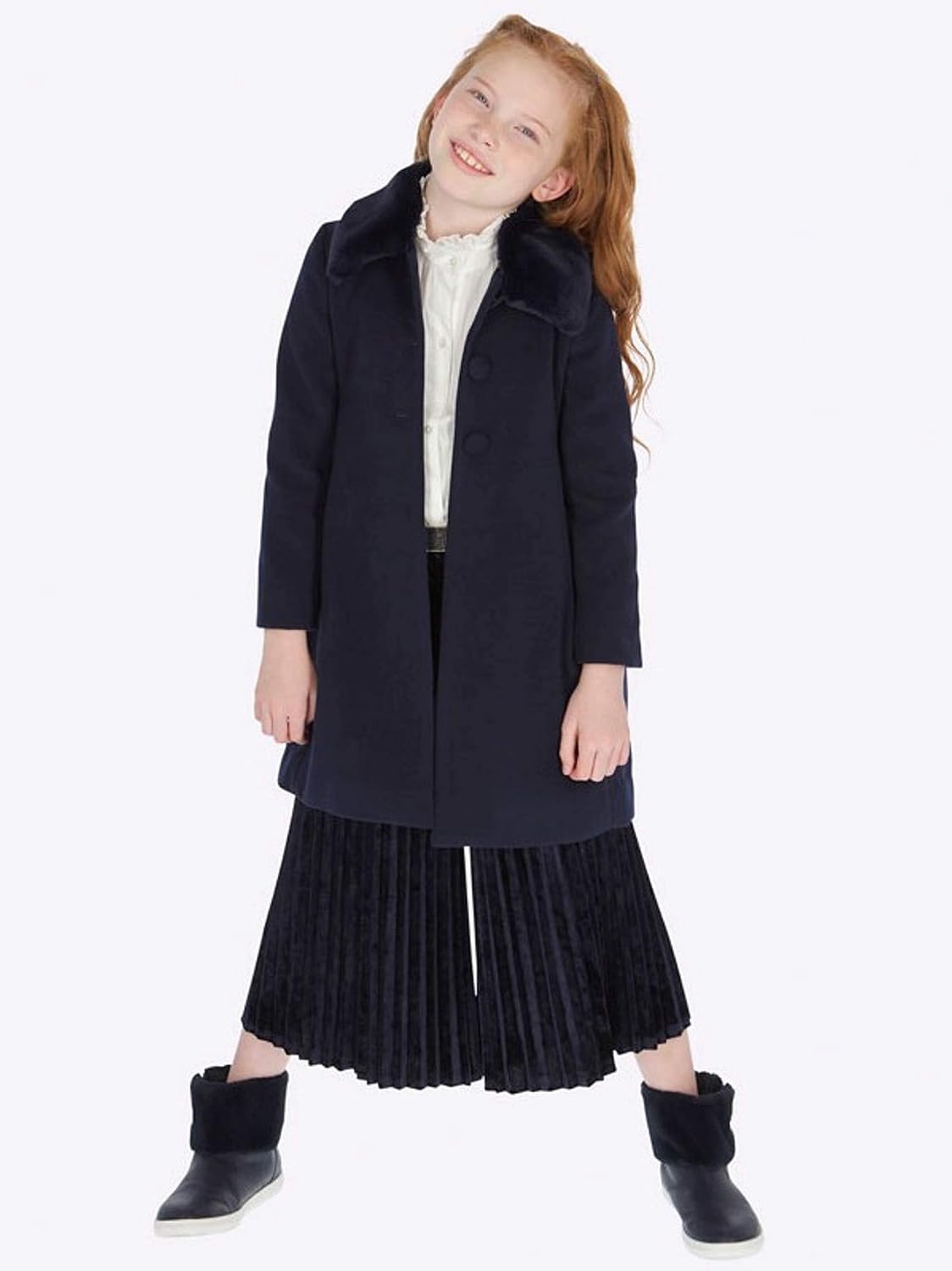 Mayoral Velvet Skirt for Girls Navy