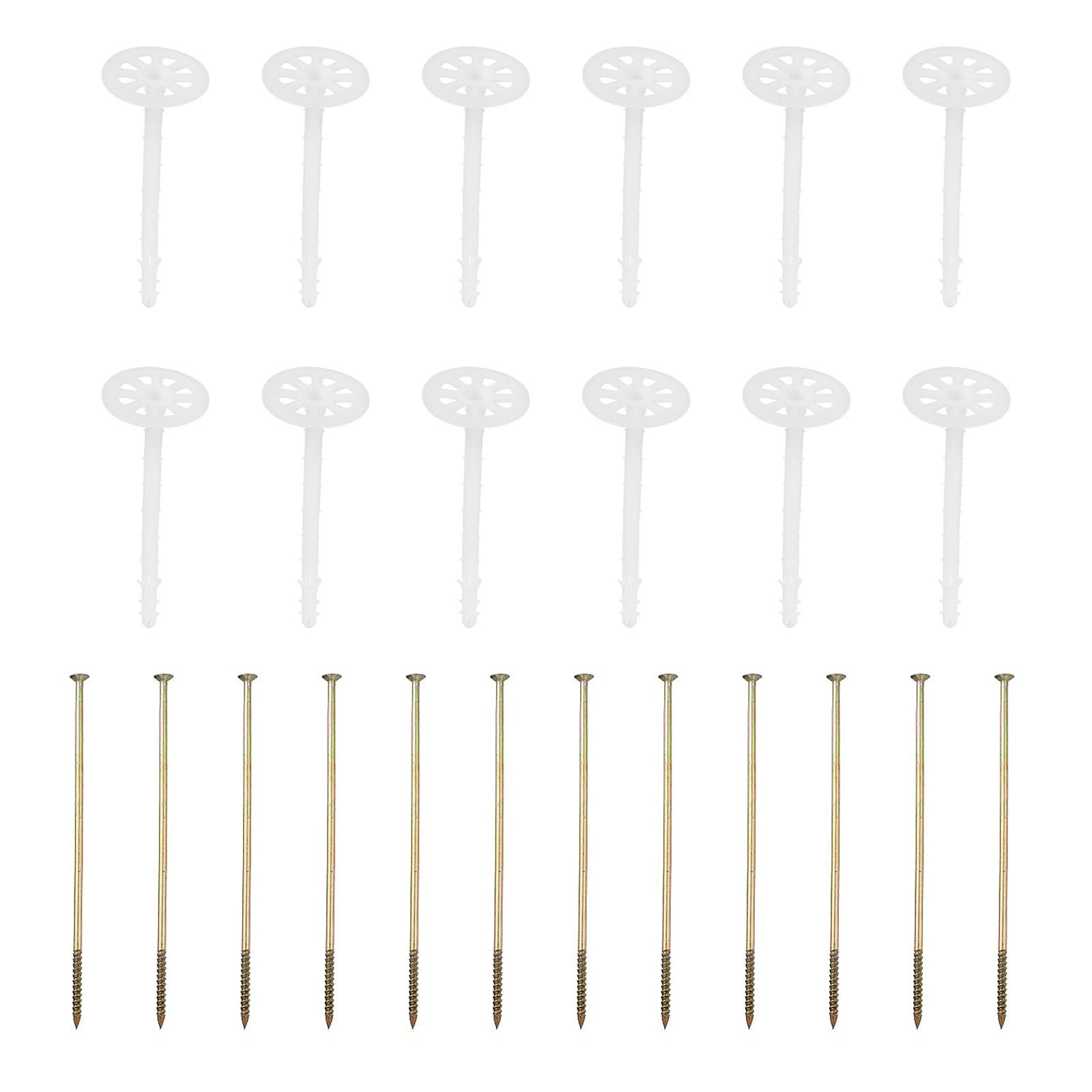PATIKIL 182mm Perforated Insulation Pins, 50 Pcs Insulating Nails Wall Plug Plastic Expansion Bolt for Fixing Foam Boards to Masonry Wall or Ceiling