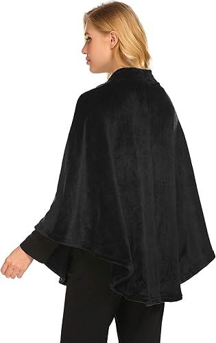 Miniatura 2 de Ekouaer - Poncho de franela sintético para mujer, manta ligera, chal cálido, abrigo de invierno, suéter
