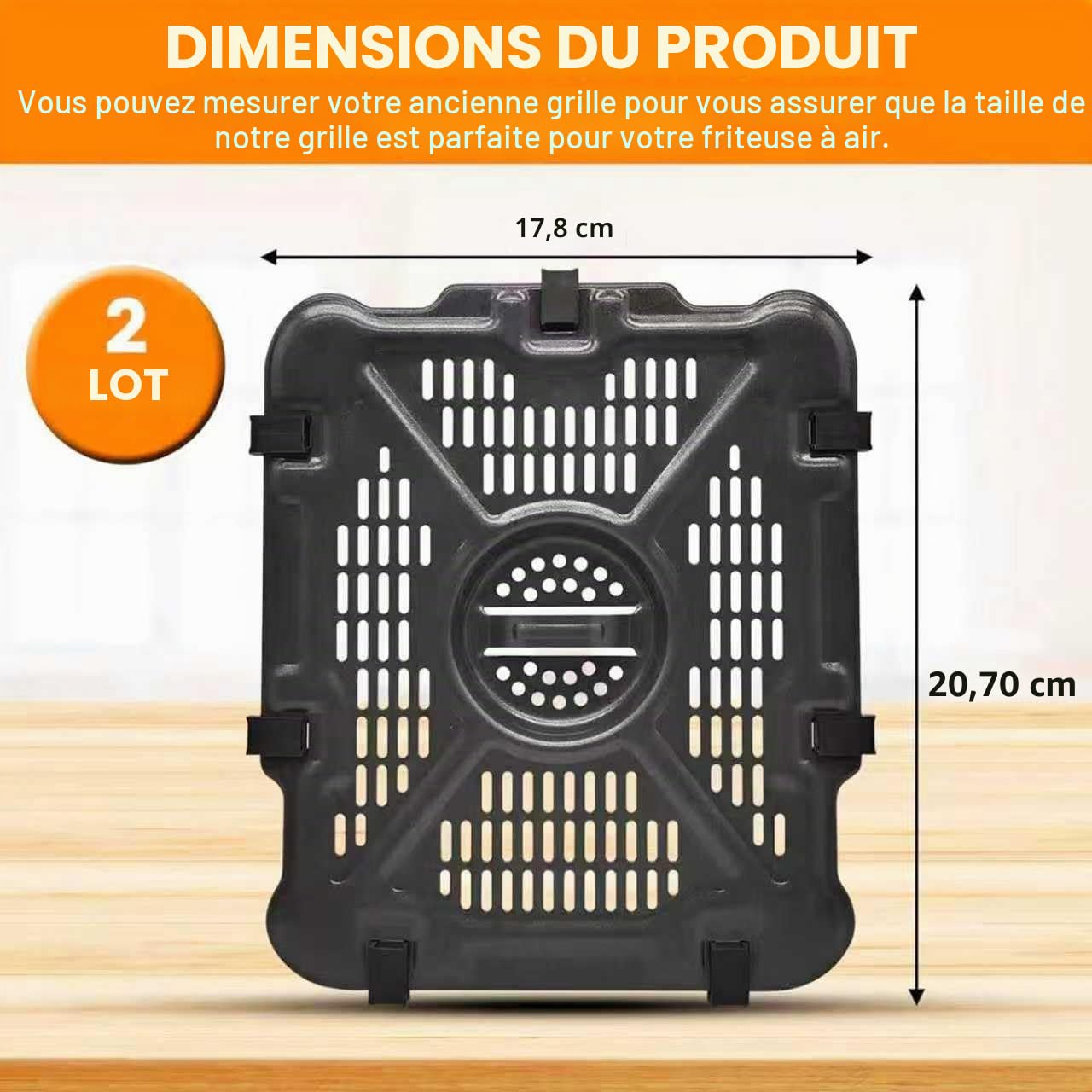 GCQ Air Fryer Grill Pan for Ninja SL400EU 9.5L Double Stack XL 2-Basket Air Fryer, 2 Packs Replacement Air Fryer Crisper Plate Grill Plate Accessories with Rubber Bumpers