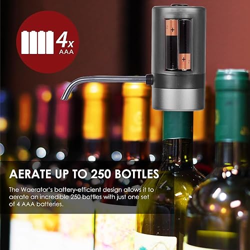 Miniatura 5 de Lujoso aireador de vino eléctrico instantáneo de 1 botón con boquilla 6 veces más oxidación para vinos, escocés y whisky