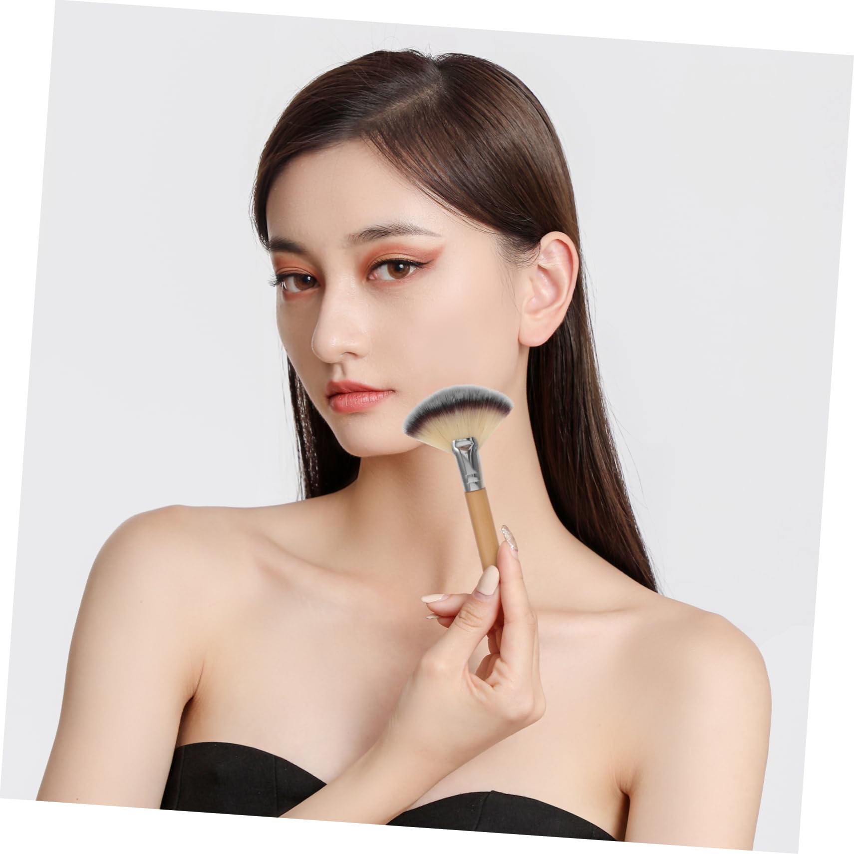 KALLORY Soft Fluffy Makeup Brush Set 4pc Large Facial Brush for Foundation Blush No Shedding