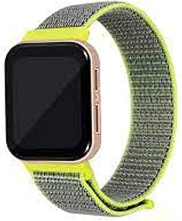 سوار نايلون يناسب ساعة اوبو مقاس 46 ملم اصفر ساطع/رمادي، للكبار من الجنسين