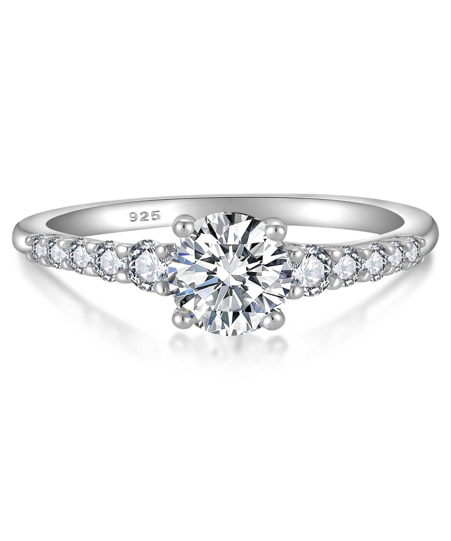 YL Anello di Fidanzamento con Moissanite VVS1 D Colore per Donna 0,8 Carato Anello con Promessa in Argento 925 Gioielli Regalo di Nozze