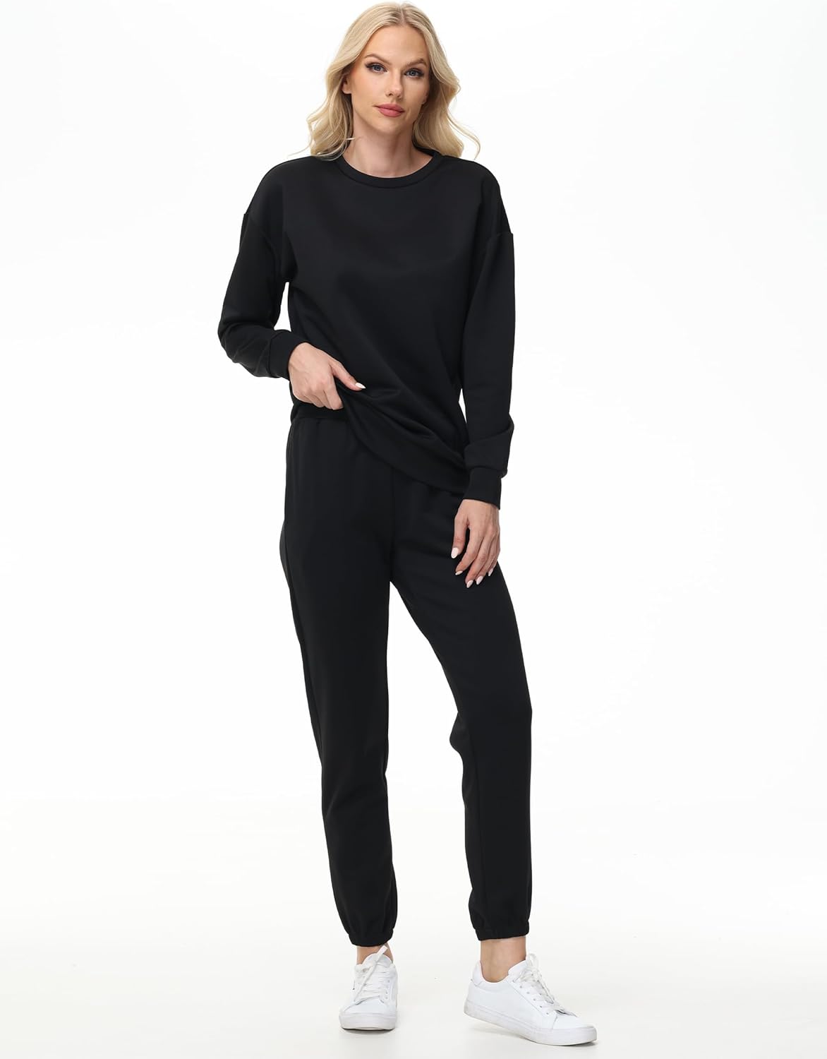 ZTN Women's 2 Piece Lounge Set Travel Airport Outfits Comfy Sweatsuit Set Baggy Sweatpants Fall Fashion with Pockets - Image 3