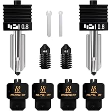 2PCS 0.8mm Hotend for Bambu Lab X2D/P2S/H2S/H2D/H2D Laster/H2D AMS Combo/A1/A1 Mini, Extruder Print Head Quick Swap Hot End Design with Extra 2PCS Silicone Cover Sock Hardened Steel Nozzle