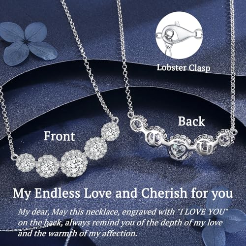 Smile Pendant Necklace for Women Moissanite Lab-Created Gem Jewelry for Women I Love You Wedding Anniversary Birthday Christmas Valentine Engagements Mothers Day for Wife Her Girlfriend Mom Daughter3