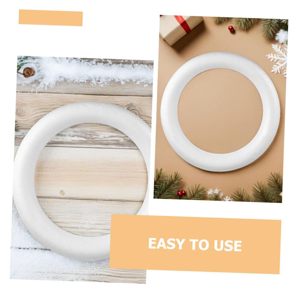 MAGICLULU 3pièces Kit de Cercles Mousse pour Couronnes DIY pour Décorations de Noël Mariages et Loisirs Créatifs
