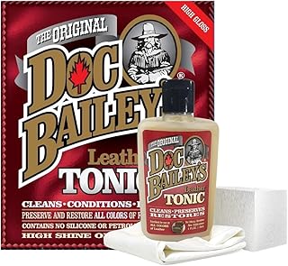Doc Baileys Leather Tonic - Condition, Clean, Repair & Soften - All-in-One Maintenance & Protection Care for Boots, Motorcycles, Car Seats, Jackets, Furniture, Saddles, Vinyl, Chaps & Exotic Leathers