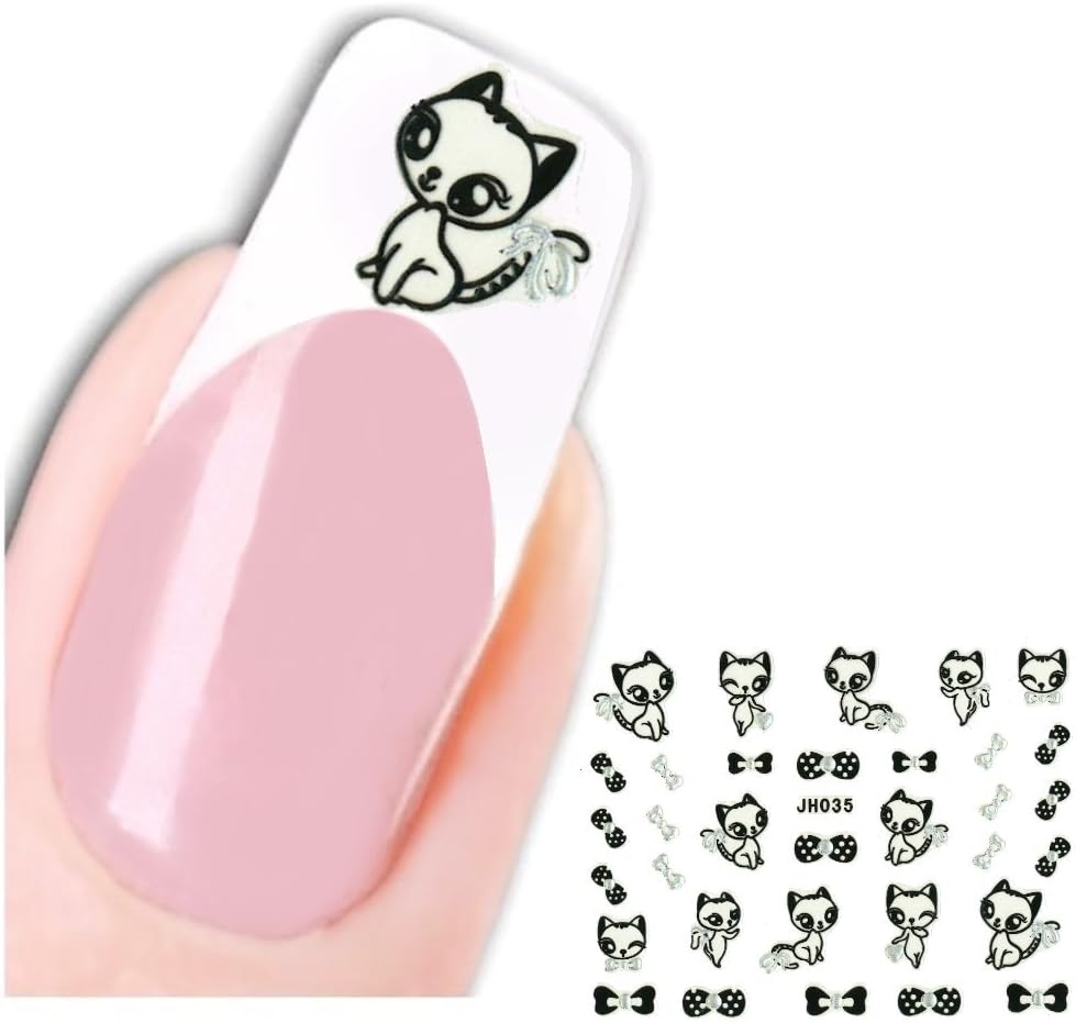 Just Fox – Nail Stickers Bow Loop Sticker Cat 3D Nail Art
