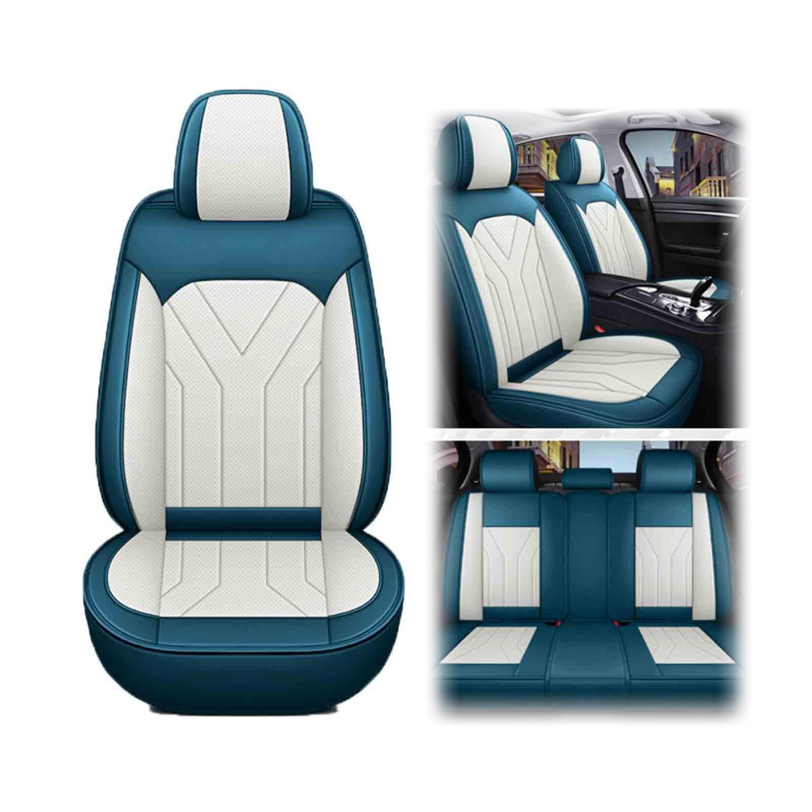 Housse de siège pour VW T-ROC 2018-2024 bleu et blanc protection auto