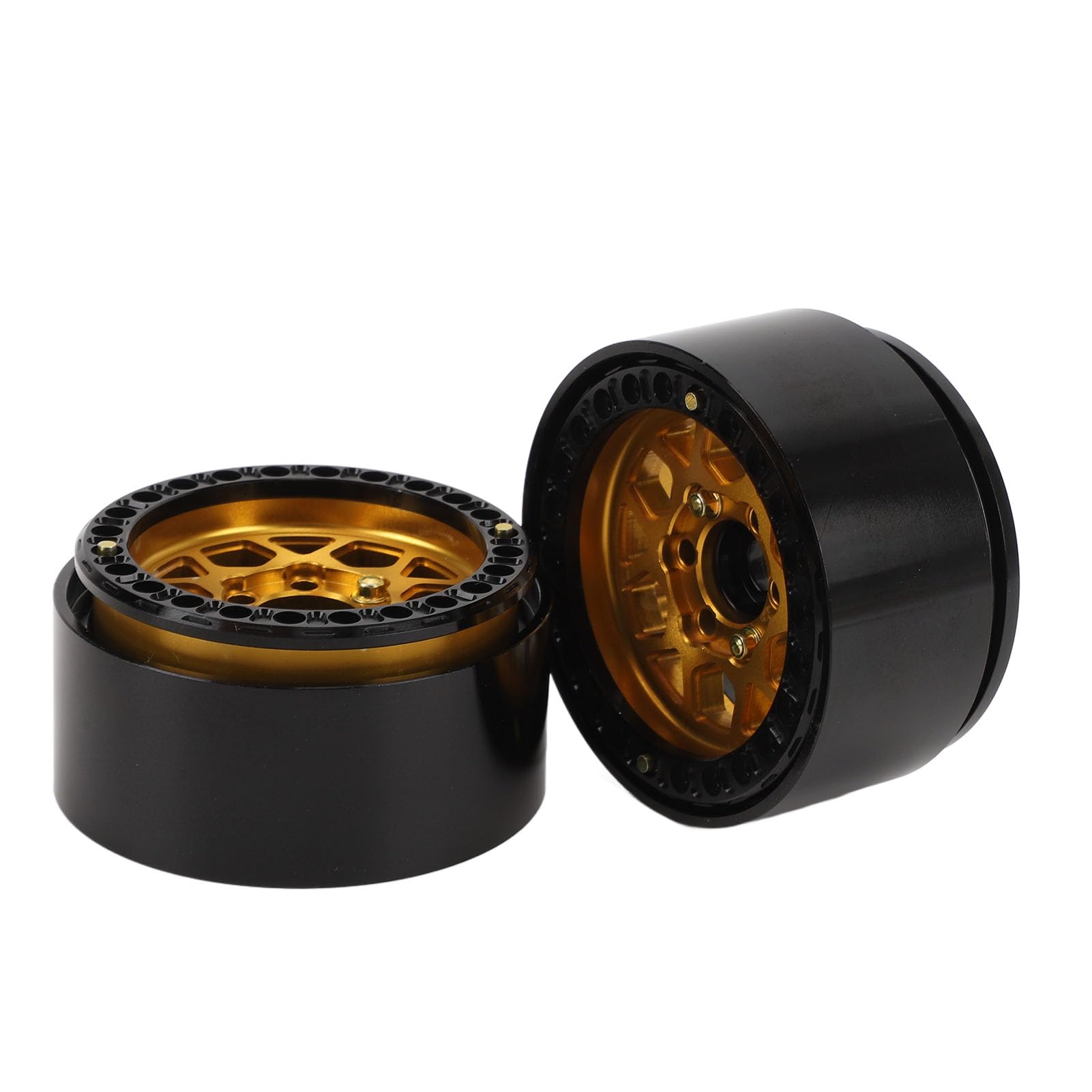 Socobeta Piasty kół RC ze Stopu Aluminium 1,9 Cala z blokadą koralikową do Samochodów w Skali 1/10 Wentylowana Konstrukcja Zapewniająca stabilność i Odprowadzanie Ciepła dla Hobbystów RC