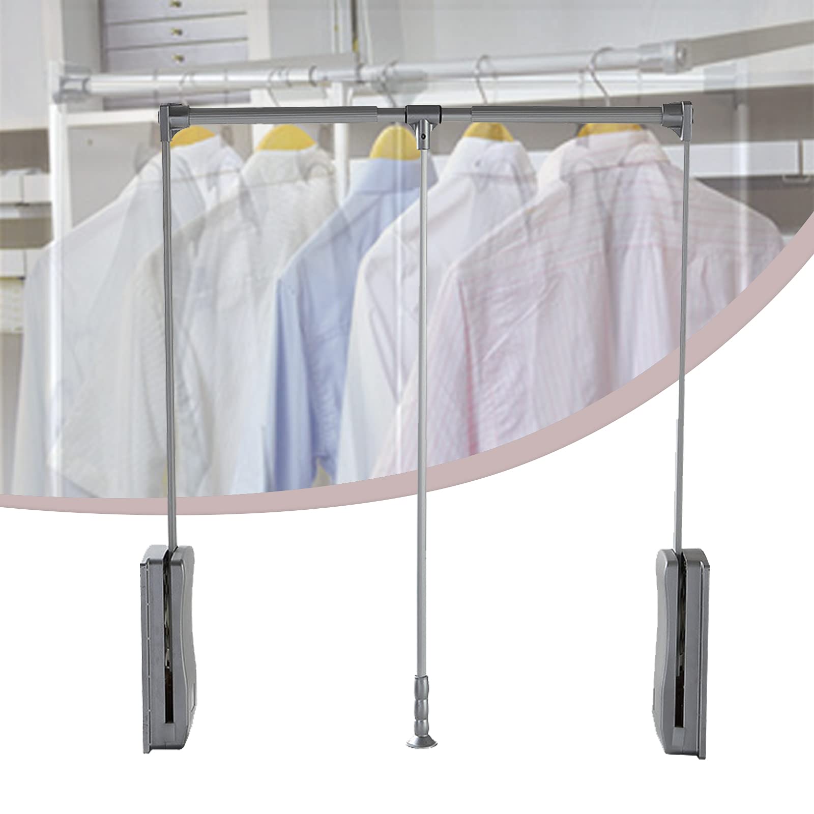 Buy YCRD Pull Down Closet Rod, Aluminum Adjustable 2635in Closet Pull