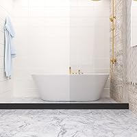 Vista 5 de Raycity Umbral de ducha alto de 3" con presa de agua de 59 pulgadas, protector plegable contra salpicaduras de agua de ducha para umbral de ducha