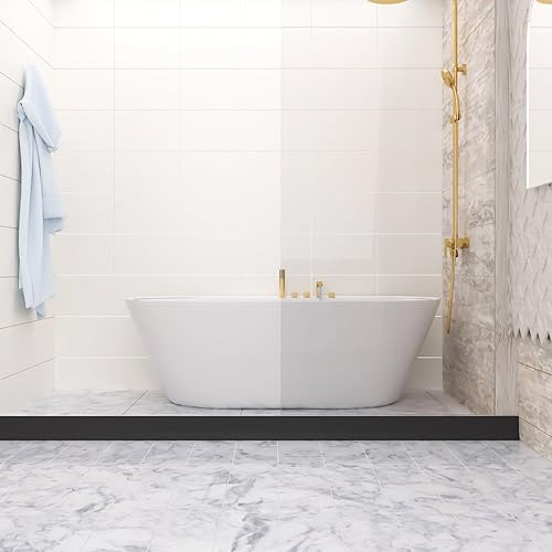 Miniatura 5 de Raycity Umbral de ducha alto de 3" con presa de agua de 59 pulgadas, protector plegable contra salpicaduras de agua de ducha para umbral de ducha