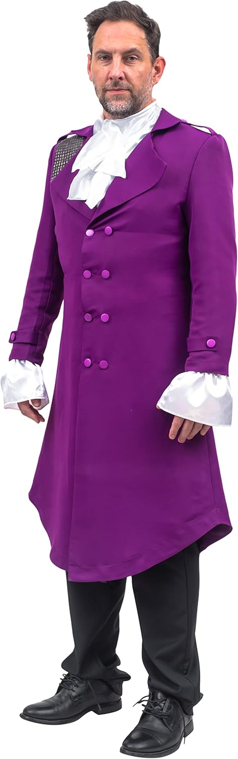Music Singer Purple Cosplay Adult Deluxe Complete Halloween Costume Set - Jacket Shirt Pant for Unisex Adult