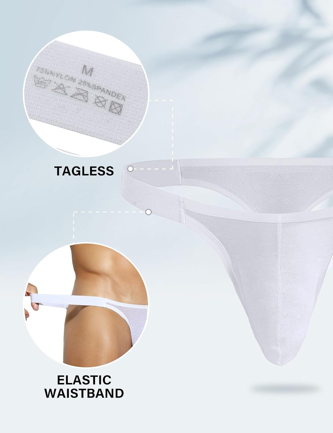 Casey Kevin Men's Thongs Underwear Sexy Mesh Tagless G-strings - Image 4