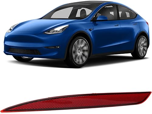 Miniatura 3 de Reflector de parachoques trasero para Tesla Modelo Y 2020 a 2023, lente roja, luz reflectora trasera de automóvil, repuesto de luces de parachoques