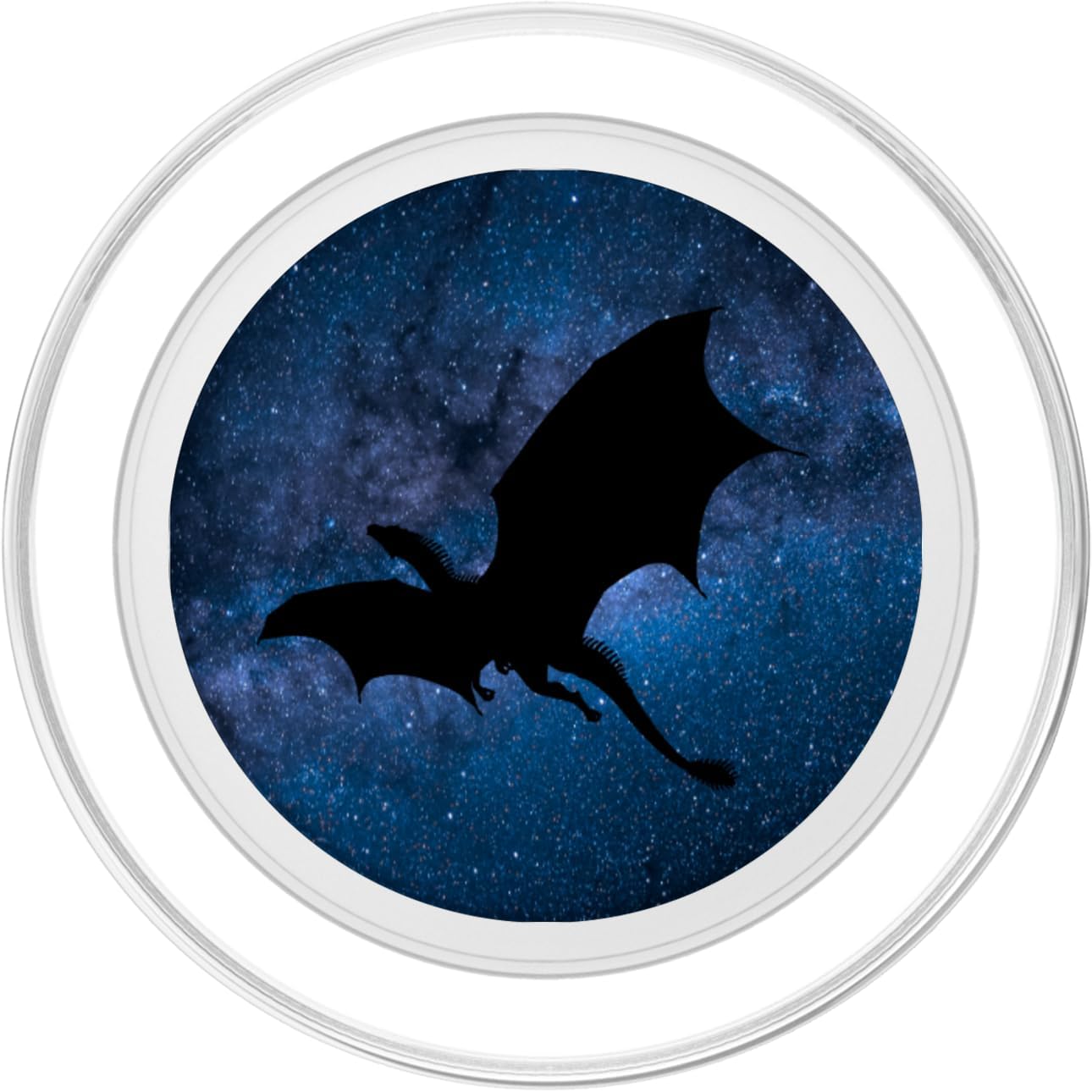 Dragon Flying Through The Galactic Sky With Stars PopSockets MagSafe PopGrip for iPhone