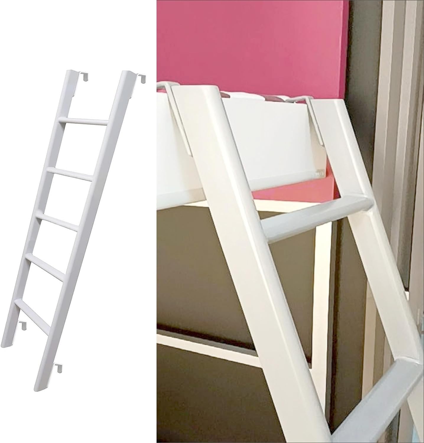 Échelle de lit superposé amovible blanche 150 cm pour camping-car et maison