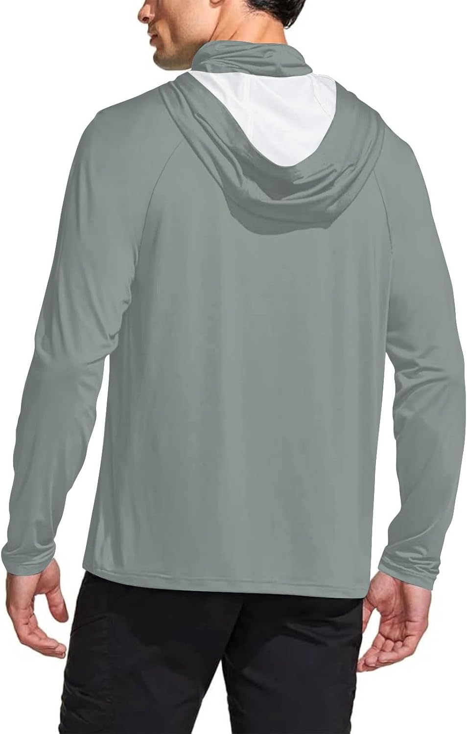 Mens Women Slim Long Sleeve Lightweight Cool Dry Tops Sun Protection Face Mask Mock Neck Athletic Hoodie Tshirt Blouse