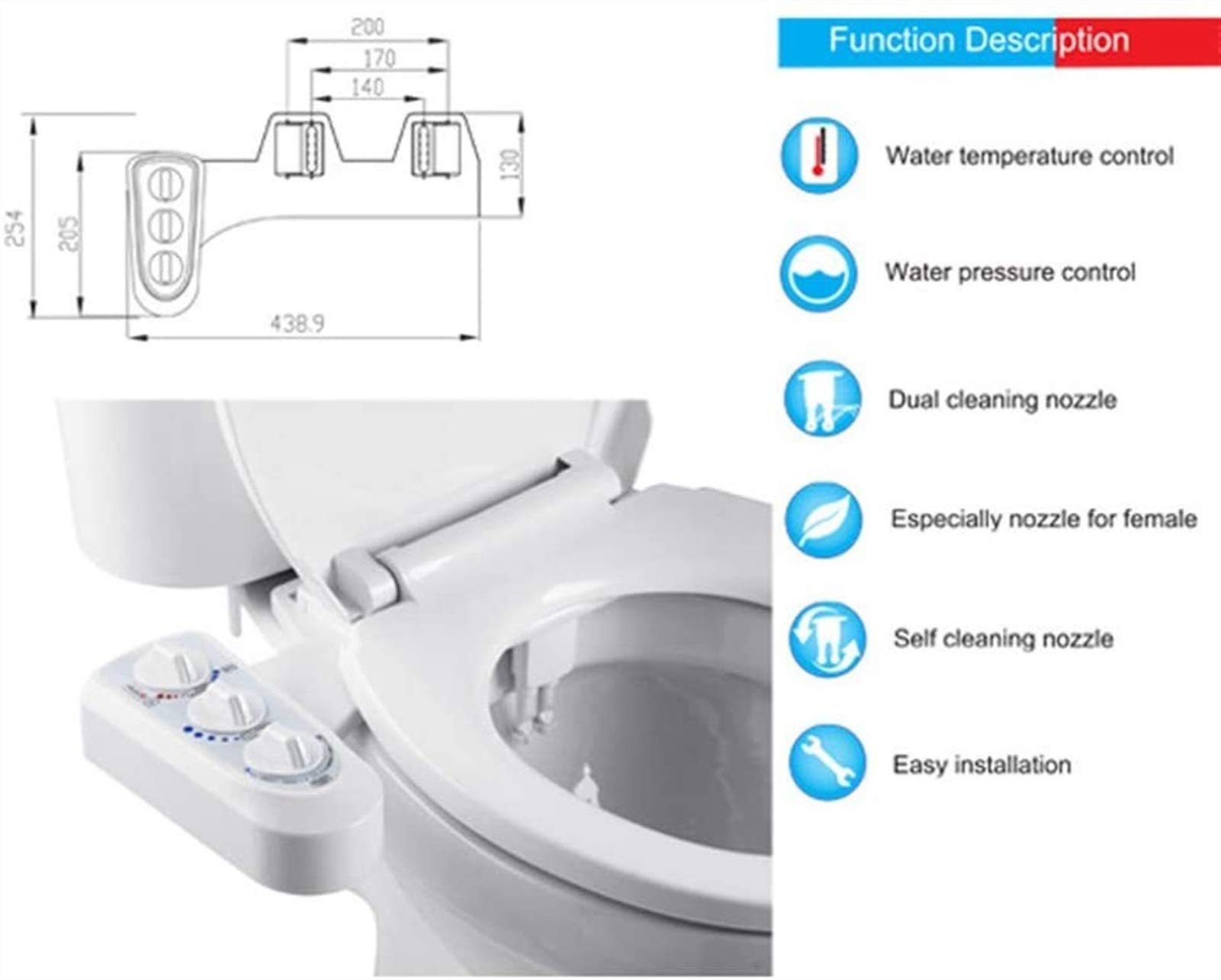Bidet toaletowy ， Samoczyszczące urządzenie do higieny intymnej do dezynfekcji dna