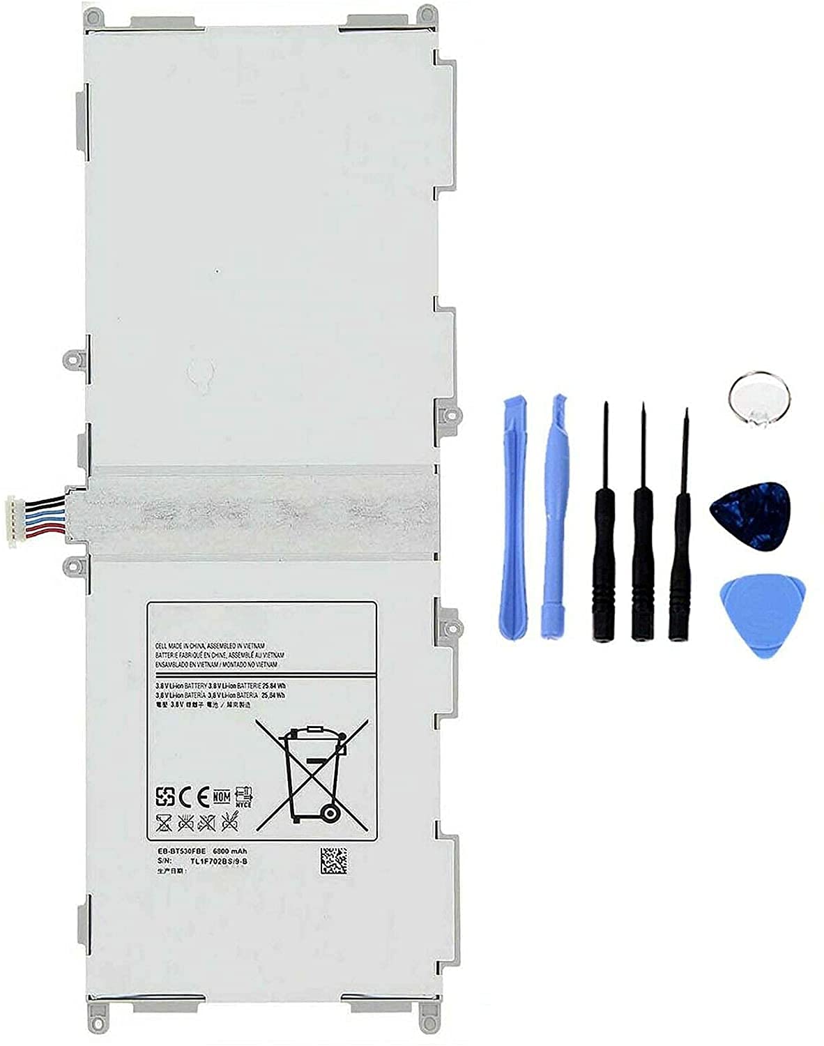 BATTERIA COMPATIBILE CON SAMSUNG GALAXY TAB 4 10.1 T530 EB-BT530FBE ALTA CAPACITÀ 6800MAH CON KIT SMONTAGGIO INCLUSO