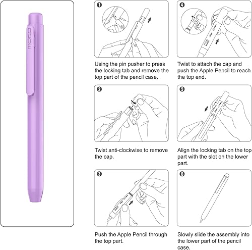 Vista 77 de Funda protectora MoKo para Apple Pencil, Rosado