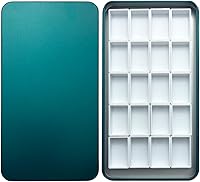 Vista 33 de FCLUB Paleta de acuarela vacía, 20 pozos con tiras magnéticas y ligera, paleta de acuarela de metal, soporte para pintura, paleta de pintura