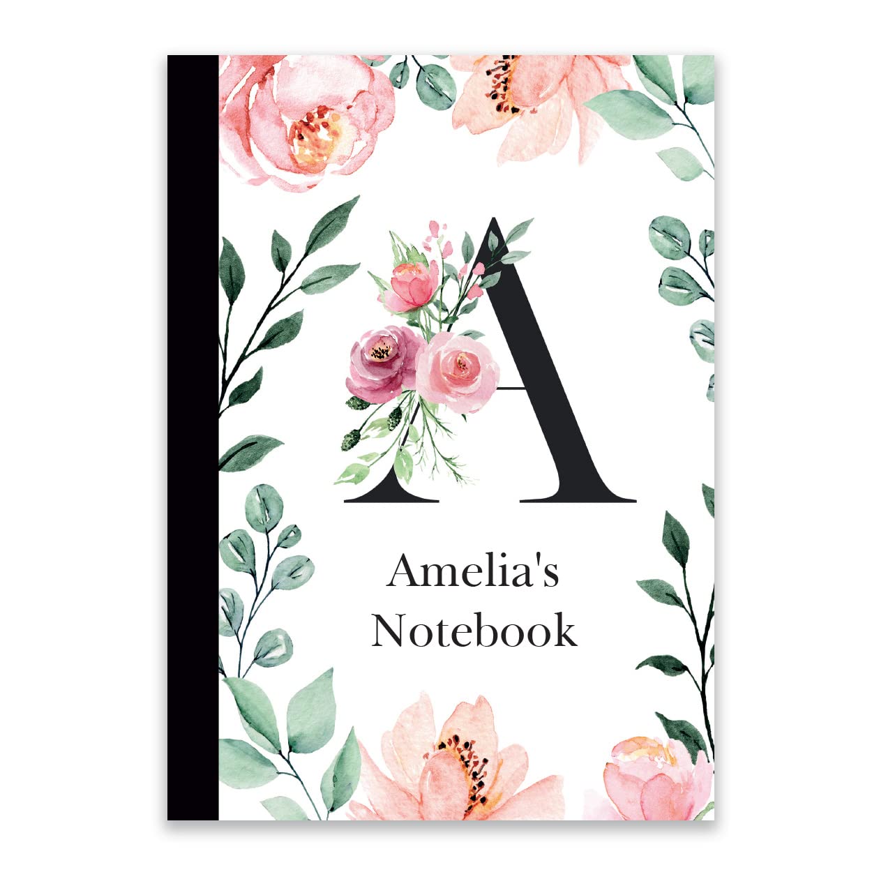 Paper Themes Personalised 60 Page Notebook (A4, Watercolour Flowers A)