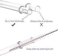 Vista 3 de Dakoufish Pajitas reutilizables de plástico grueso transparente de 6 pulgadas para mini vasos de 6 a 8 onzas, juego de 12 popotes con cepillo