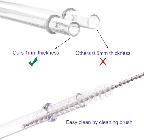 Miniatura 3 de Dakoufish Pajitas de repuesto de Tritan reutilizables transparentes de 12 pulgadas de largo para tarros Mason de 40 onzas, 30 onzas y 24 onzas,