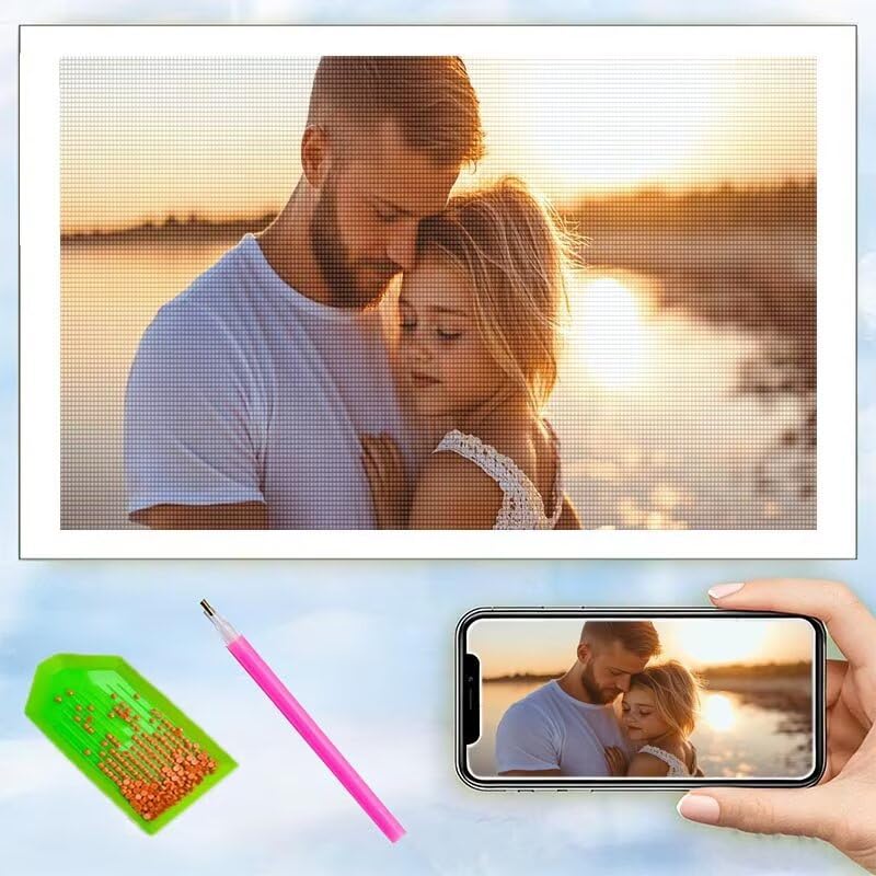 Cadeau Couple Personnalisé : Kit de Diamond Painting 5D avec Photo de Bébé ou Idole Anime