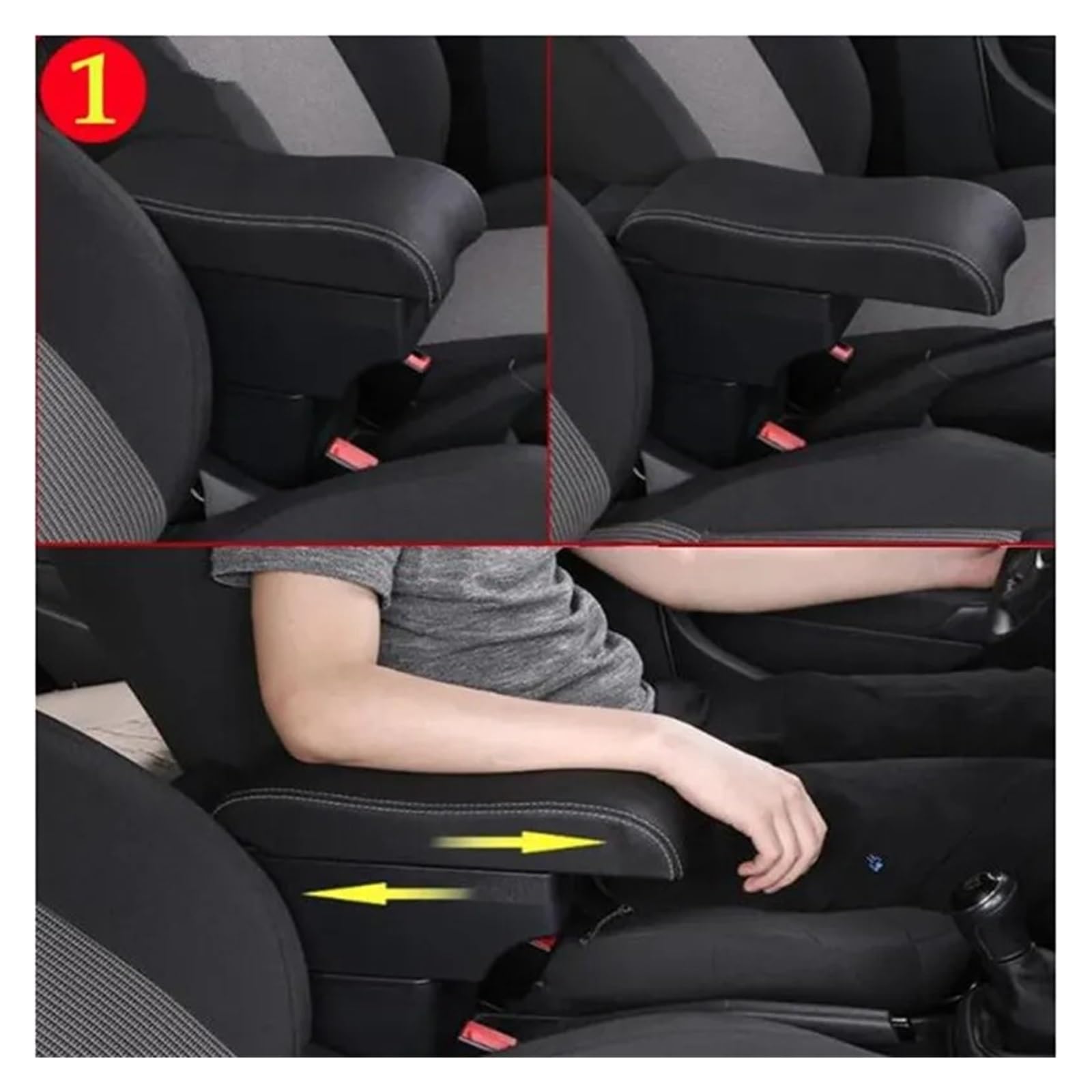 Per Terrano 3 2012-2018 Box Bracciolo Auto In Pelle Con Superficie Curva
