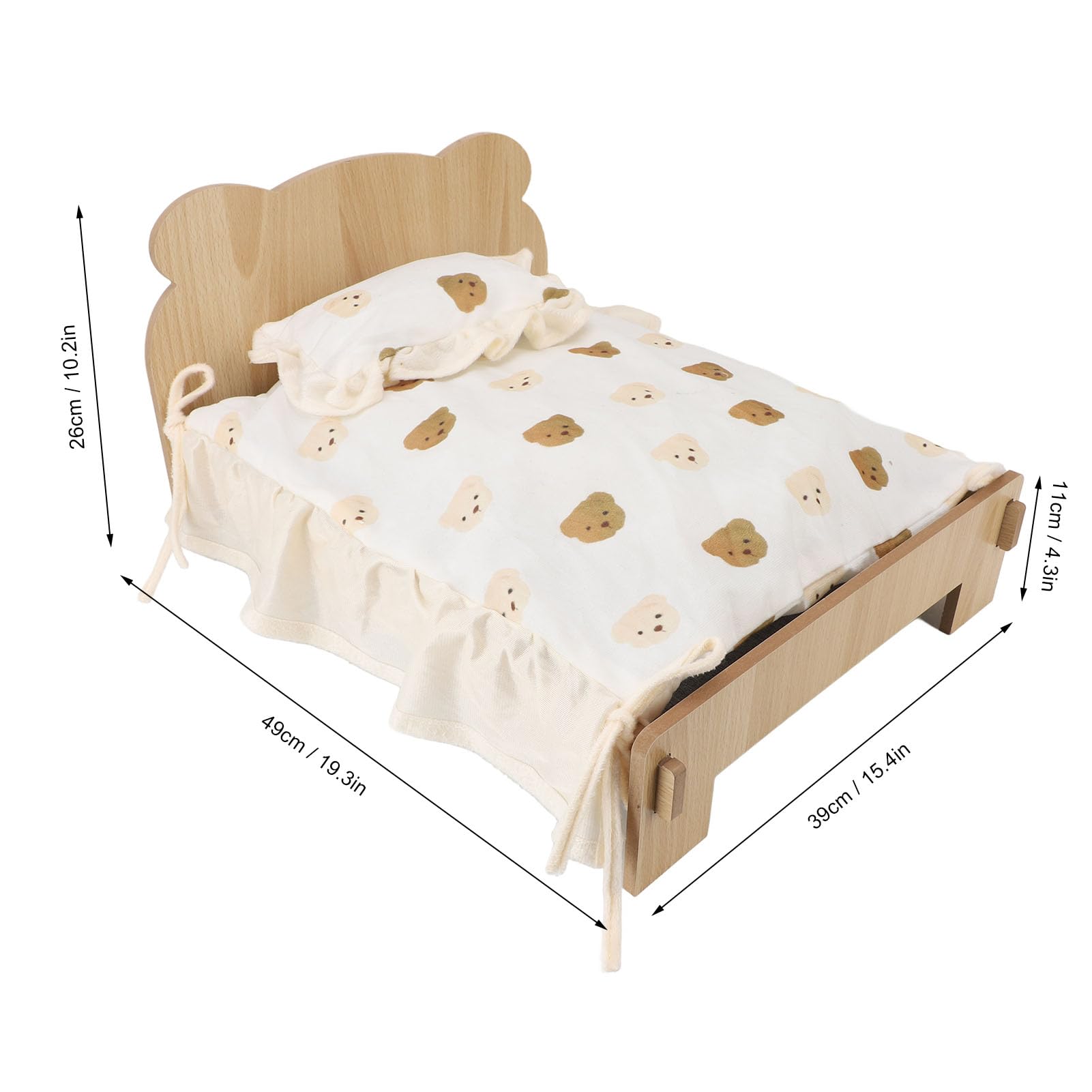 Acouto Struttura per Letto a Castello per Cani Letto a Castello per Cani Grande con Struttura in Legno, Lettino Rialzato per e Gatti, Cuscino Rimovibile e Fodera per il Massimo Comfort