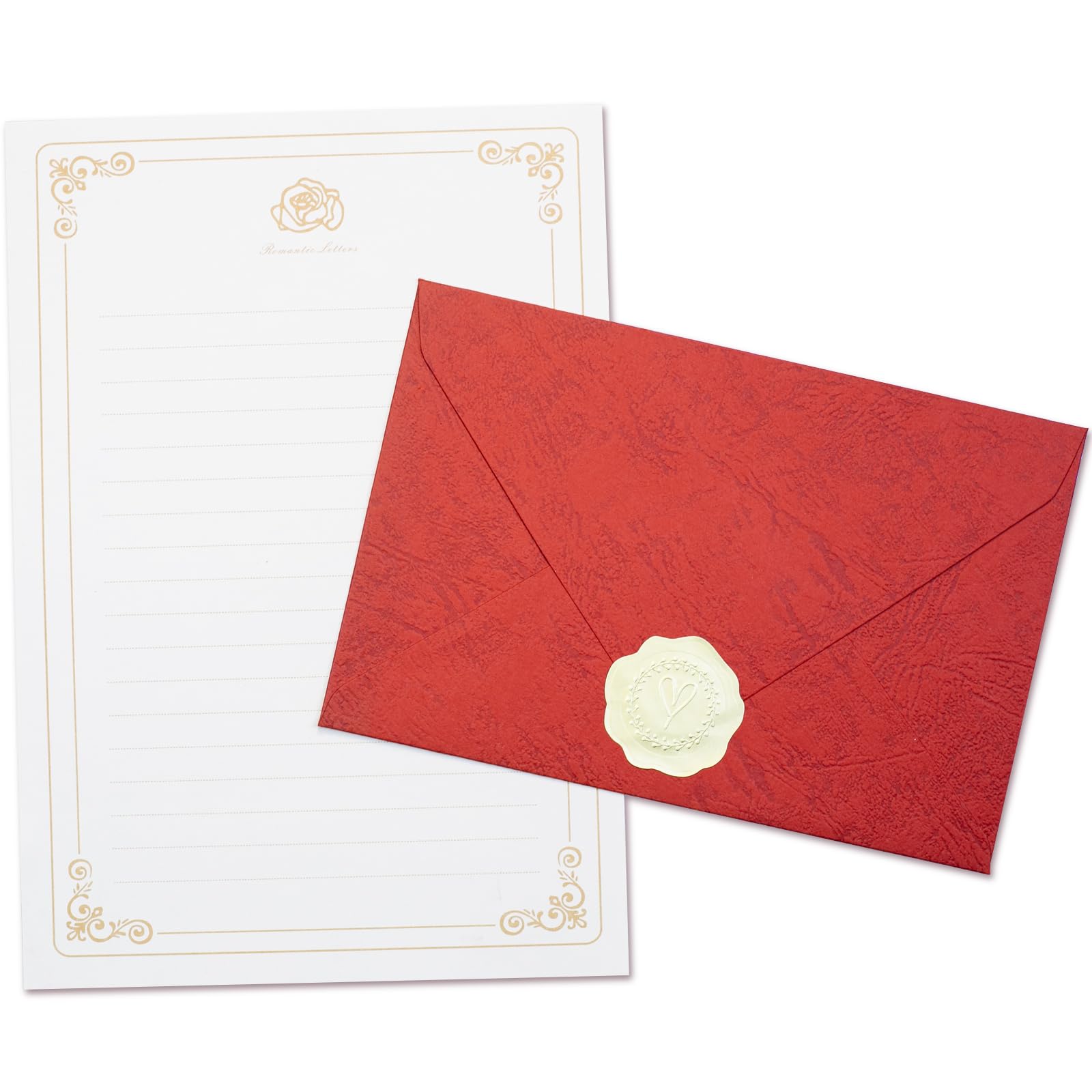 Vintage Letter Set with Wax Seals & Kraft Envelopes