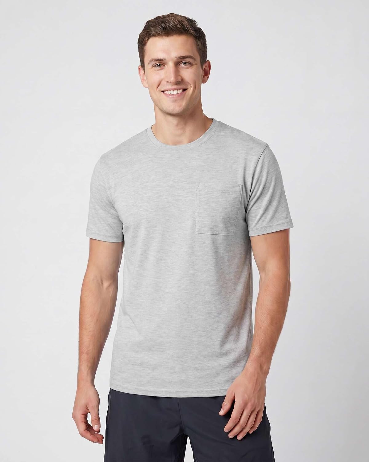 4 Pack Men's Cotton Pocket T Shirts Crew Neck Short Sleeve Athletic Gym image 2