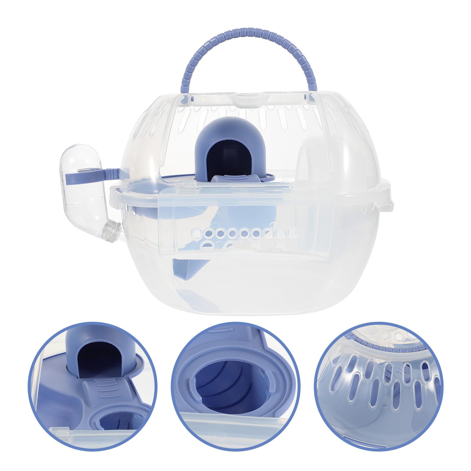 KOMBIUDA Hamster Transportbox Leicht und Kompakt Atmungsaktiver Kunststoff Käfig für Kleine Tiere Tragbarer Reisekäfig für Zwerghamster Kaninchen Igel und Andere Kleintiere für Ausflüge