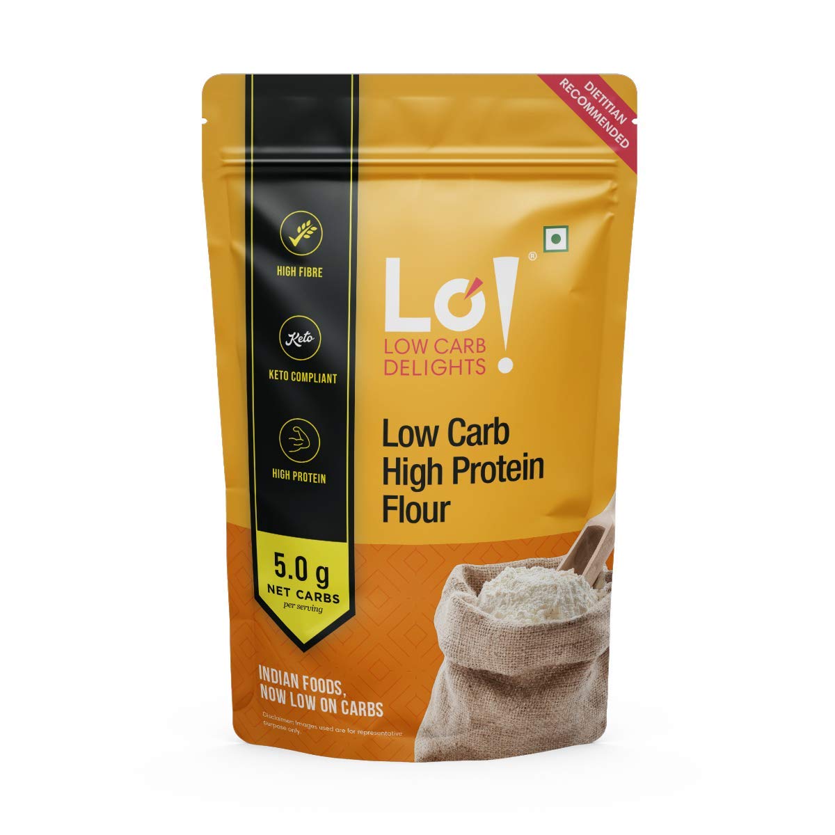 Lo! Low Carb Delights High Protein Flour 8 GMS of Protein Per Roti