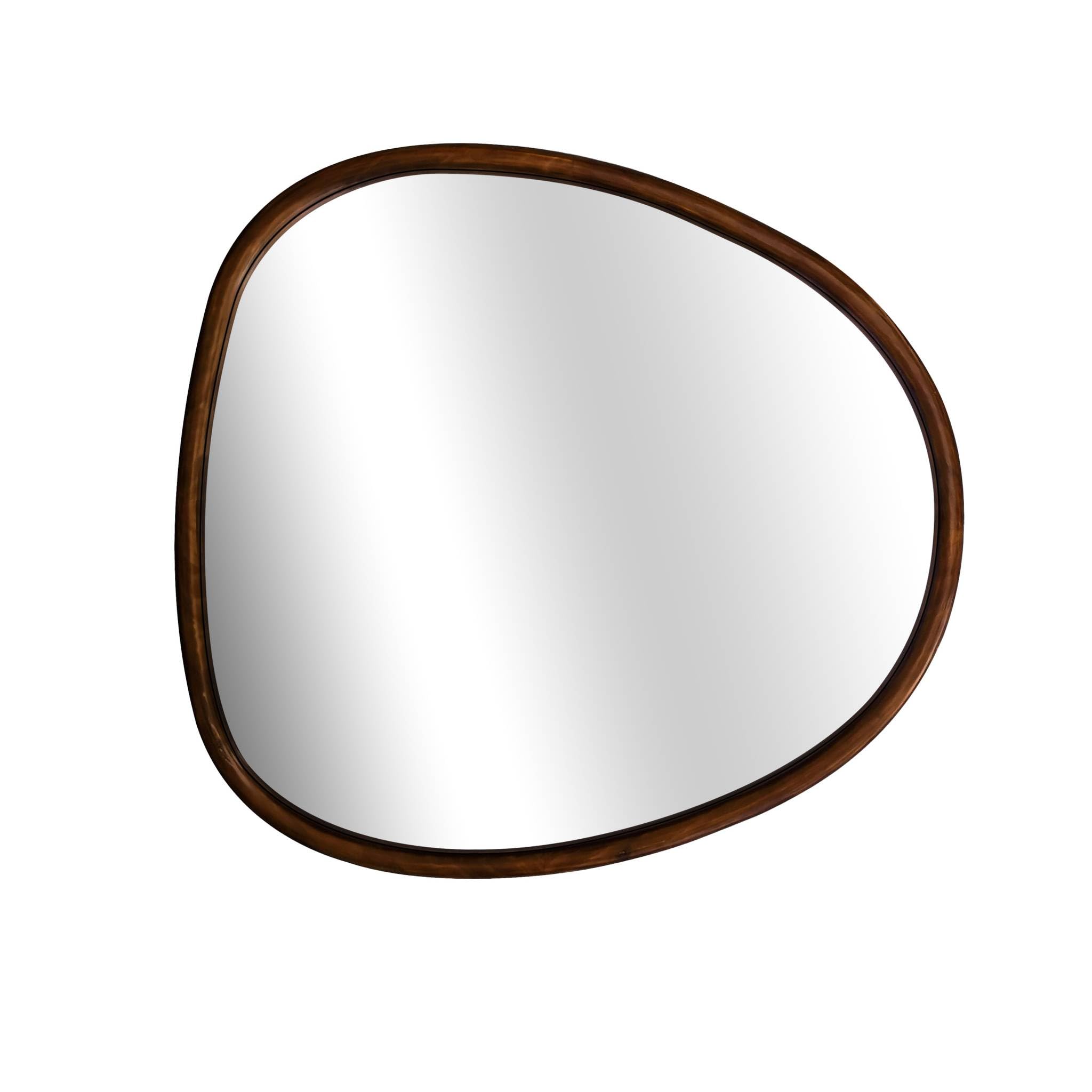 Alice's Garden sweeek - Miroir Organique en Bois de Sapin 75cm Couleur Noyer Charlie L 75 x l 70 x E 3cm