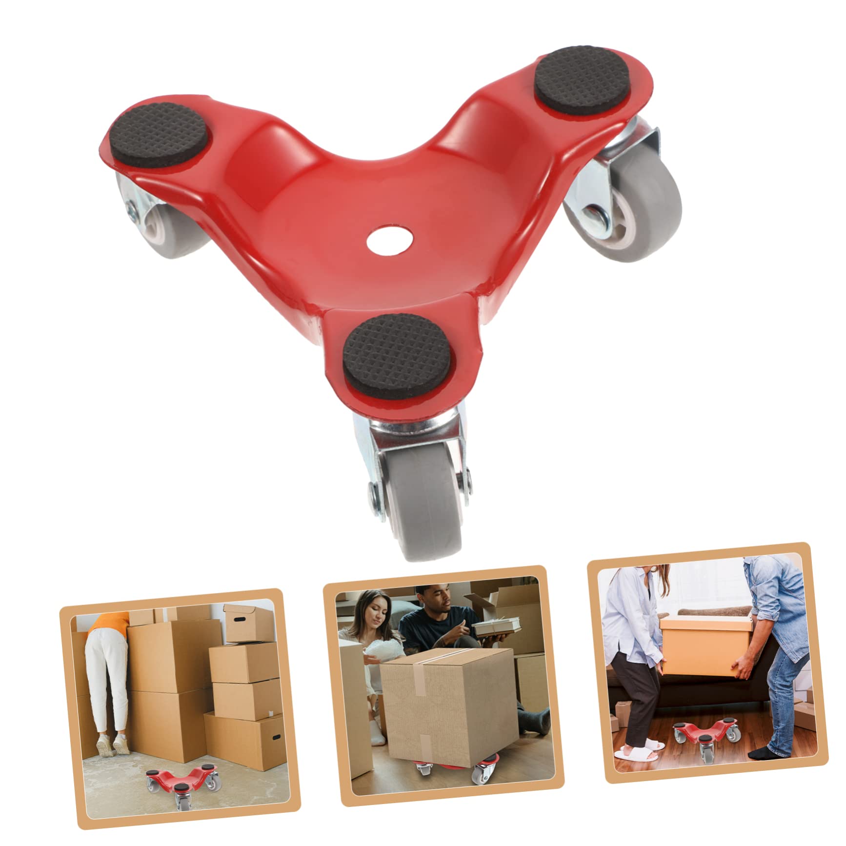 Veemoon Chariot Patins et Meubles pour Antidérapants Déplacer Lourds de Déménagement Métallique Rouge 3 roulettes Pivotantes Jusqu'à 300 Kg Couleur Aléatoire à Domicile