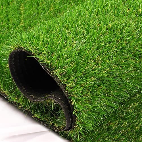 Green Artificial Grass 4FT 11in x 8 FT, Heyroll 0.8" Fake Grass Turf Mat, Indoor Outdoor Artificial Lawn Rug, Dogs Pet Synthetic Grass Carpet for Landscape Garden Backyard Patio,Customized