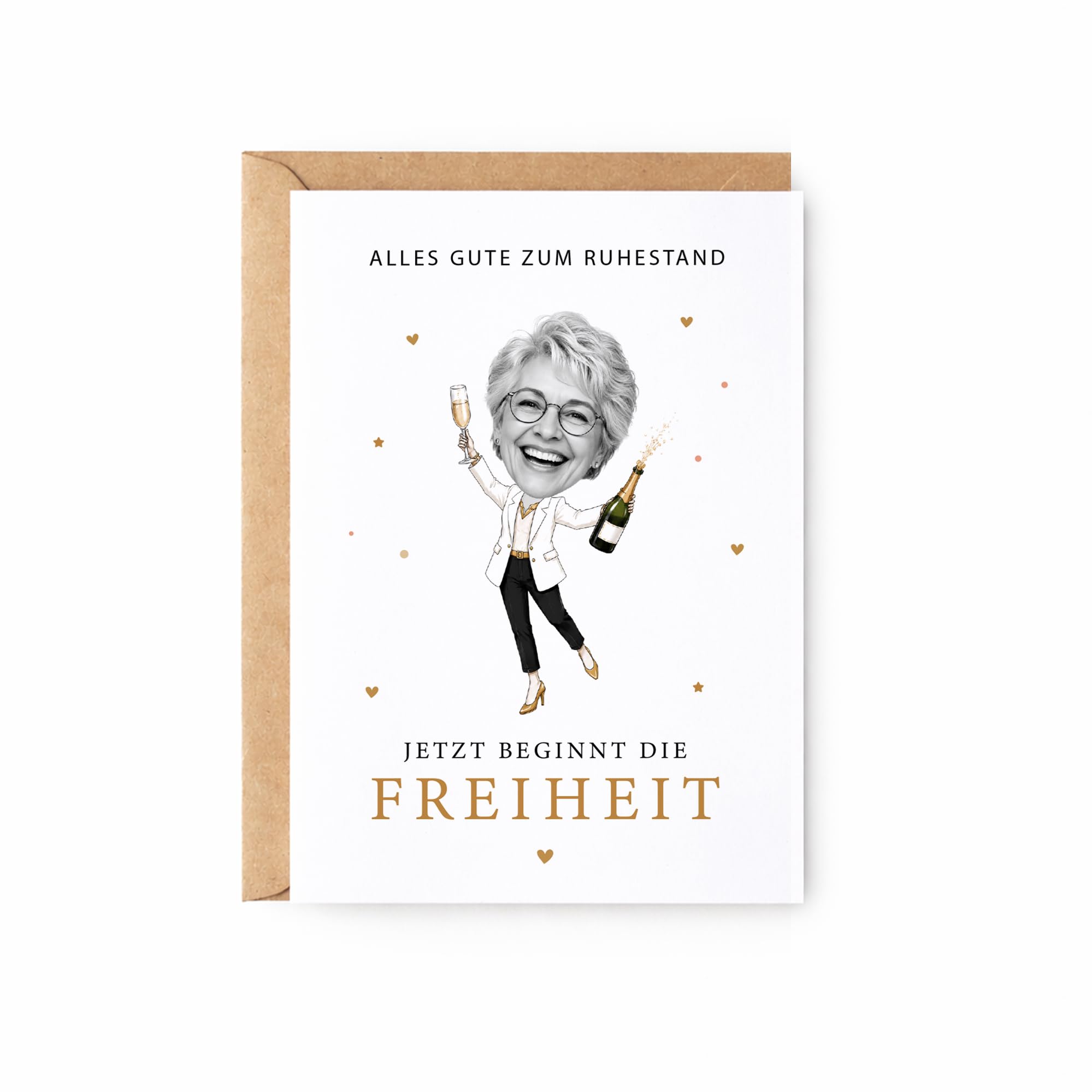 Personalisierte Ruhestand Karte mit Foto | Lustige Karte zur Rente für Kollegin | Abschiedsgeschenk Lieblingskollegin | Karte zur Pension