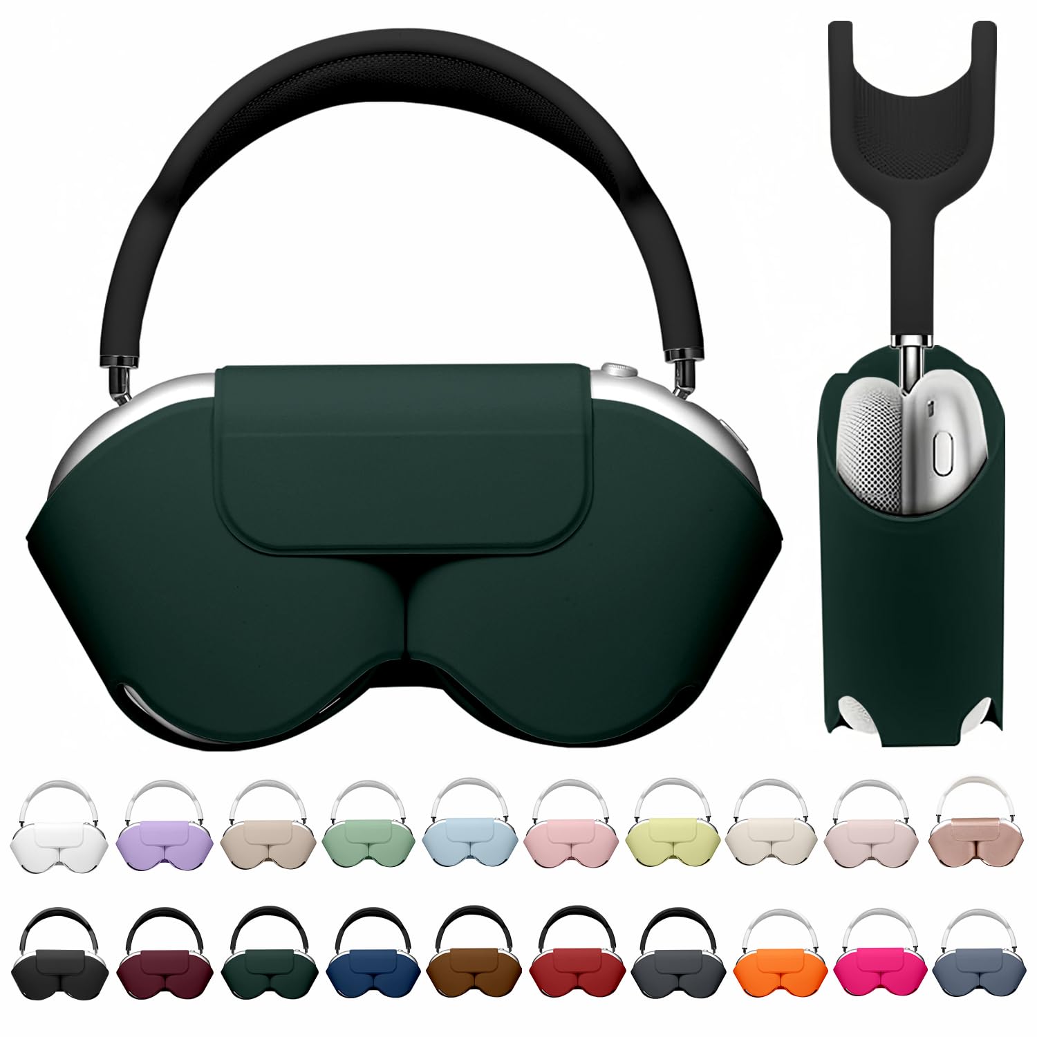 Maxjoy for Apple Airpods Max Smart Case Cover, Soft PU Leather Protective Cover Accessories for Airpod Max with Sleep Mode, Anti-Dust Travel Carrying